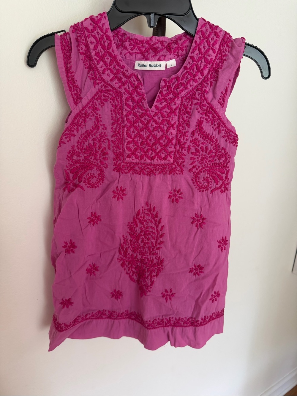 Girls Roller Rabbit Pink Embroidered Dress, Size 6